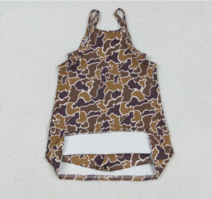 Vestidos cortos de yoga con tirantes y estampado de camuflaje del sur para niñas hermanas, hasta la rodilla - Product Image 2