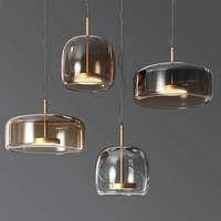 Luminaire suspendu carré en verre ambré nordique personnalisé, LED moderne, dôme en métal, pour salle à manger, îlot de cuisine, éclairage intérieur