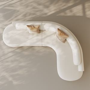 Gedo ชุดโซฟาเข้ามุมรูปตัว L หรูหรามีระดับสำหรับล็อบบี้โรงแรมพื้นที่พักผ่อนร้านเสริมสวยรูปแบบโค้งพิเศษที่สามารถเข้าถึงได้ใหม่ - Product Image 4