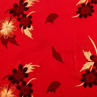 Tissu en velours imprimé floral africain 100 % polyester personnalisé, rouge, pas cher, pour la décoration intérieure ou les vêtements