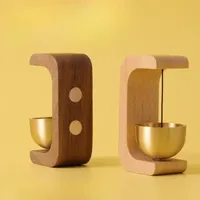 Sonnette de porte en laiton massif avec coupe-vent à ressort, accessoires de réfrigérateur faits à la main, clochettes, carillons éoliens pour la décoration intérieure