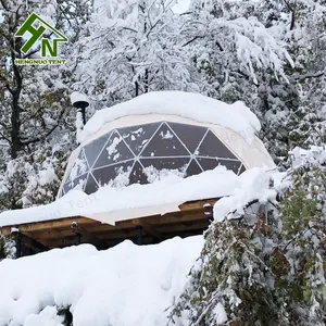 Сильный Снежный груз открытый круглый роскошный геодезический зимний купол палатка для глэмпинга отель угощение