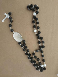 G2040 Rosaries collana <span class=keywords><strong>rosario</strong></span> in bianco a sublimazione con ciondolo croce cattolica religiosa con inserto ovale - Product Image 4