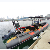 Kapal Pesiar Sport Aluminium Orca 8.6m Terbaru, Perahu Karet Rigid dengan Mesin Luar, Kapasitas 16 Orang