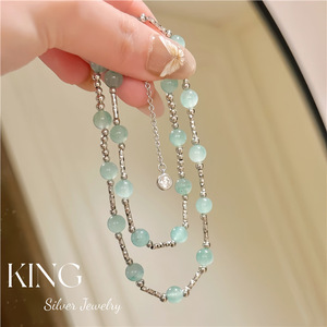 Collier en argent King Silver Jewelry avec perles et pierres naturelles, design géométrique, pour femme, à porter au quotidien - Product Image 1