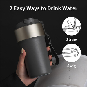 Biểu Tượng Tùy Chỉnh Thép Không Gỉ Cốc Cà Phê 20 Oz Chân Không Cách Nhiệt Tumbler Chai Uống Với Nắp Và Rơm Cốc Nước - Product Image 5