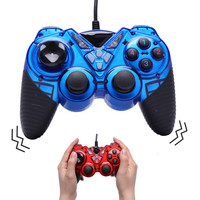 HOT Play และปลั๊กคู่คู่เล่นเกม Pad Controller สำหรับ PC คอมพิวเตอร์ USB Wired Vibration Gamepad