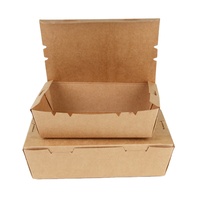 Boîte à lunch écologique pliable en papier kraft avec couvercle à charnière pour salades, légumes, riz et pâtes – Trouvez des options similaires