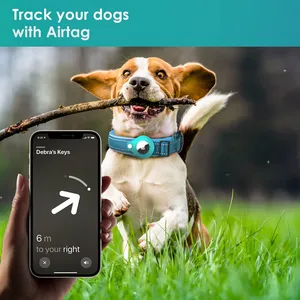 Collier de chien rembourré réfléchissant pour collier de suivi Airtag et GPS