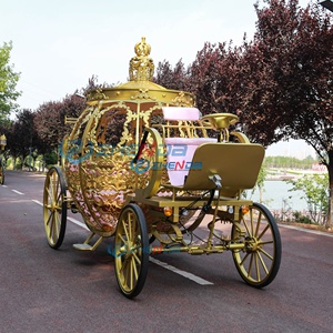 Chariot de mariage en bois style citrouille populaire, inspiré de Cendrillon - Léger, couleur et taille personnalisables - Product Image 6