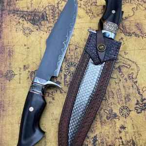 Couteau tactique personnalisable noir avec lame fixe en acier inoxydable de haute qualité, fourreau industriel en bois et plastique, DIY OEM - Product Image 5