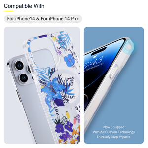 Uxury-funda trasera magnética para teléfono móvil, carcasa suave con patrón de flores para isone 14 13 12, RO Max - Product Image 5