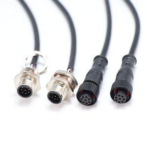 M12 Metal Aviation Connector <b>Cable</b> 8 Pin IP65 <b>Waterproof</b> For Industrial Signal Transmission Wiring - Product Image 1