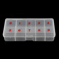 Boîte de rangement vide en gros pour 500 embouts d'ongles de 10 tailles - Conteneur d'organisation pour nail art - Boîte de manucure