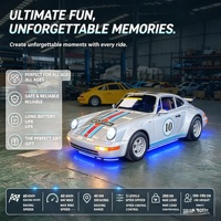 Go Kart Eléctrico Retro de 2 Plazas Modelo 911 964, Kart de Carreras Grande para Adultos con 4 Ruedas, Freno de Disco Hidráulico, Conectividad Bluetooth
