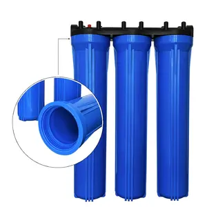 Household triplet 20 Inch Blue Water filter bottle with PP GAC CTO T33 cartridge