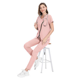 Divise Chirurgiche da Donna a Maniche Corte ODM, Uniformi per Medici/Infermieri, Abbigliamento da Lavoro per SPA e Saloni, Set Dentali in Poliestere Dobby - Product Image 6