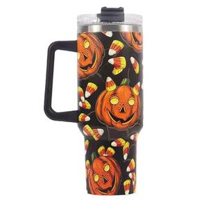 Gran oferta 5D SERIE DE Halloween 40oz taza de coche de gran capacidad 304 termo de vacío de acero inoxidable con asa para fiestas de agua - Product Image 1