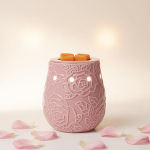 Calentador de Velas Eléctrico de Cerámica Rosa Hecho a Mano para el Día de San Valentín, Lámpara de Perfume Romántica, Calentador de Cera Aromática con <span class=keywords><strong>Bombilla</strong></span> Halógena - Product Image 2
