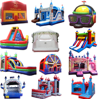 Château gonflable d'extérieur combiné pour adultes, avec souffleur, en PVC, pour saut et jeux