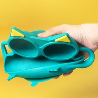 Nouvelle assiette d'alimentation pour enfants motif hibou, vaisselle pour nourrissons, assiette en silicone de qualité alimentaire, assiette à ventouse divisée pour bébé