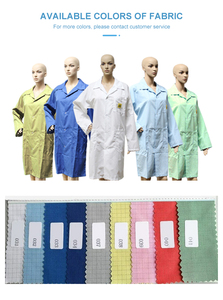 導電性生地<span class=keywords><strong>ESD</strong></span> Vネックスモック,コットンラブコートスモック帯電防止5mmグリッドブルークリーンルーム服コットンオーバーコート<span class=keywords><strong>ESD</strong></span>衣服 - Product Image 5