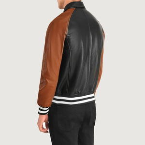 Chaqueta Varsity de Invierno para Hombre, de Cuero Transpirable, a la Moda, de Alta Calidad, Resistente al Agua y al Viento, Servicio OEM - Product Image 2