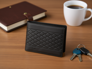 Portafoglio da Uomo Jd 7 Pollici in Vera Pelle con Motivo Geometrico Chiusura a Piegatura Ideale come Regalo - Product Image 2