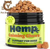 Friandises à mâcher apaisantes pour chiens et chats avec huile de graines de chanvre et L-Théanine – Aide contre l'anxiété, la séparation, les aboiements et pour le sommeil – OEM/ODM