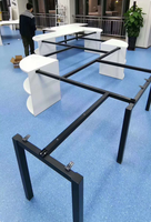 Table à manger 4 places pour usage commercial et domestique, bureau de réunion moderne, grande table de travail de bureau longue, mobilier de bureau durable