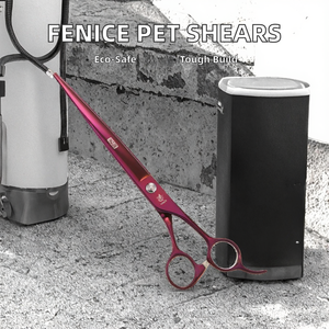Ciseaux droits de toilettage pour animaux de compagnie Maclura 7,5 pouces en acier inoxydable JP440c, coupe lisse, ciseaux violets pour grands chiens, haute qualité - Product Image 2