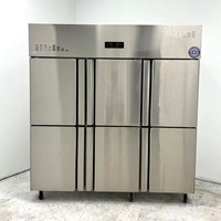 Grand congélateur en acier inoxydable à six portes équipement de réfrigération congélateur congeladores verticales congélateur commercial à 4 portes