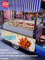 Congélateur à 8 comptoirs Réfrigérateur vitrine Congélateur commercial Réfrigérateur comptoir BBQ Présentoir à viande