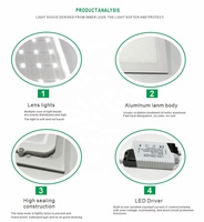 Mini lampe led slim 3W 4W 6W 9W, rétro-éclairage encastré à intensité variable, ronde, carrée, plafond plat, panneau d'éclairage