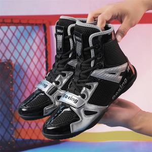 Chaussures de boxe et de lutte unisexes personnalisées à tige haute, doublure en mesh, douces, confortables, légères, absorbant les chocs, antidérapantes, été, hiver - Product Image 4