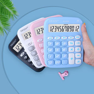 Calculadora de escritorio Dexin de 12 dígitos KK-3825B con doble fuente de alimentación para uso financiero en oficina, blanca, negra, rosa, azul cielo - Product Image 4