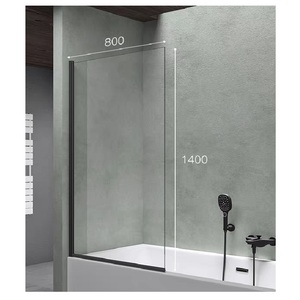 Mampara de Ducha Plegable sin Marco, Pantalla para <span class=keywords><strong>Bañera</strong></span> sin Manijas, en Vidrio Templado de 6mm/8mm, para Hotel, Villa - Product Image 4