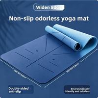 Tapis de yoga TPE de haute qualité avec logo personnalisé 185*80cm 6/8mm Épaisseur renforcée Antidérapant Épaisseur accrue Insonorisant pour hommes et femmes Tapis de Pilates