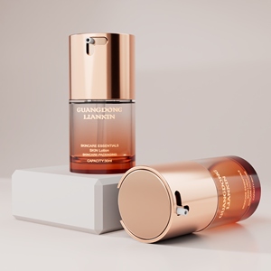 Flacon pompe à lotion en verre rond de luxe de 30 ml, flacon à lotion vide rose avec pompe, flacon de fond de teint en verre pour maquillage de 30 ml - Product Image 3