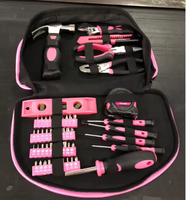 Super mini trousse à outils rose d'occasion 29pcs en acier au carbone pour femmes dames pour mécaniciennes vente en gros