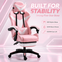Chaise de gaming industrielle AOR avec dossier en cuir, base pivotante, roulettes entièrement noires de 50 mm, vérin pneumatique de 100 mm de 2e niveau, vente en gros usine