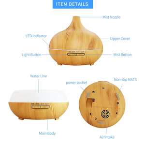 Diffusore di Aromi Ultrasonico 500ML con Logo Personalizzato, Effetto Legno, Luce RGB, Diffusore di Oli Essenziali per Auto e Casa, Elettrico in Plastica - Product Image 4