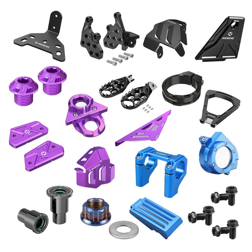 NICECNC Brake Disc Caliper Guards & Levers – For Sur Ron Light Bee X / S / L1E, Purple Anodized Aluminum