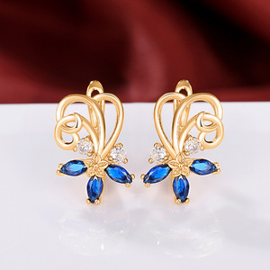 Orecchini a polsino floreali da donna, a forma di marquise, con design a fiore, eleganti per l'uso quotidiano, gioielli alla moda - Product Image 3