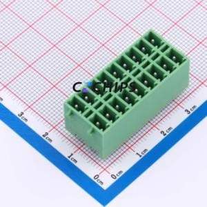DB2EVHBG-3.81-2*9P-GN Plug-in Terminal Block Through hole,P=3.81mm Board-to-Board / Socket - Closed Snap Fixing 2x9P 3.81mm - Product Image 1