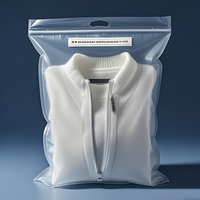 Sacs d'emballage pour vêtements recyclés, sacs transparents à fermeture éclair, plastique CPE transparent, PE, polybag personnalisé, résistant à l'humidité, pochette givrée pour T-shirt