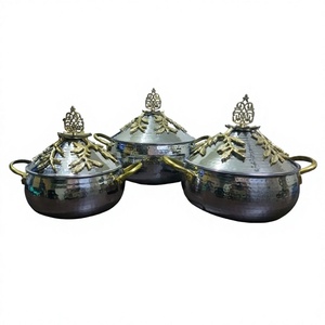 ชุดหม้อไฟแบบมีฉนวนกันความร้อน 3 ใบ ดีไซน์หรูหรา วัสดุโลหะอย่างดี รุ่นใหม่ - Product Image 1