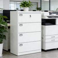 Meuble de bureau en acier, armoire de rangement avec tiroirs, armoire à dossiers à 4 tiroirs