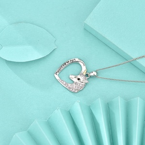 GP139 ciondolo unicorno in argento Sterling vita è bellissimo unicorno in cuore ciondolo collana per donna fidanzata figlia regalo - Product Image 6