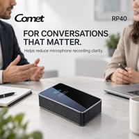 COMET RP40 Dispositif anti-enregistrement ultrasonique portable pour microphones de téléphone et enregistreurs, 19 transducteurs, 5000 mAh, confidentialité audio